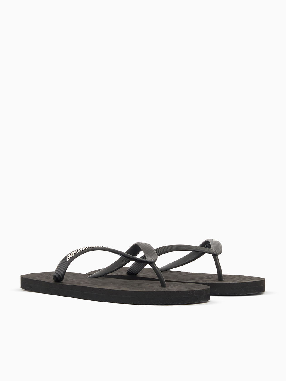 Emporio Armani Black & White Rubber Flip Flops