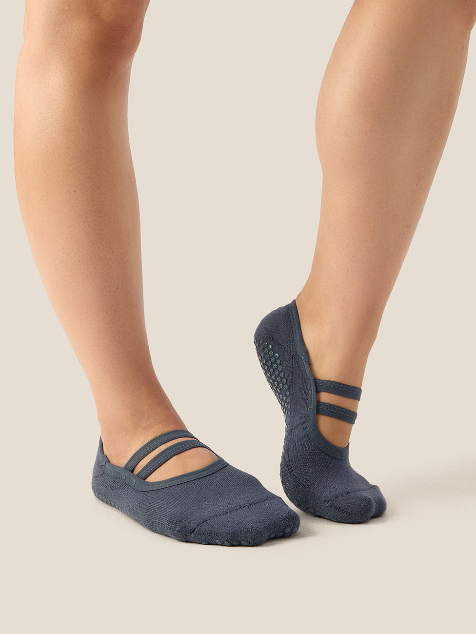 MoveActive French Navy Ballet Grip Socks