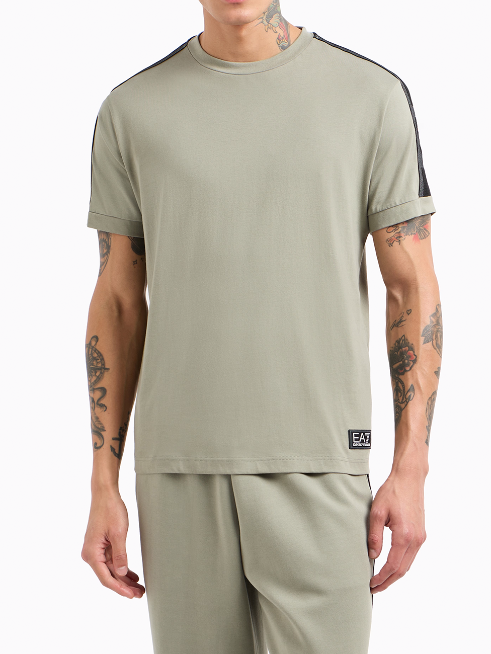 EA7 Logo Series Cotton-Jersey T-Shirt