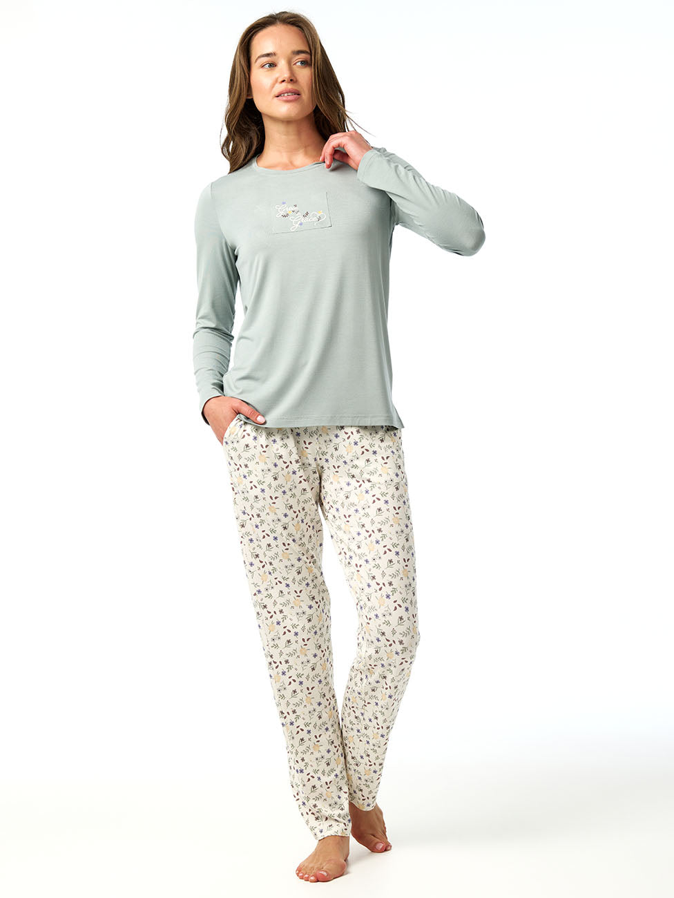 Blackspade Aqua Green Women's Long Pyjama Set