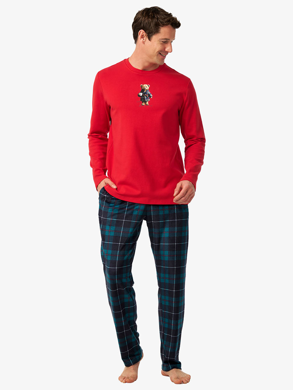 Blackspade True Red Men's Fleece Pyjama Set