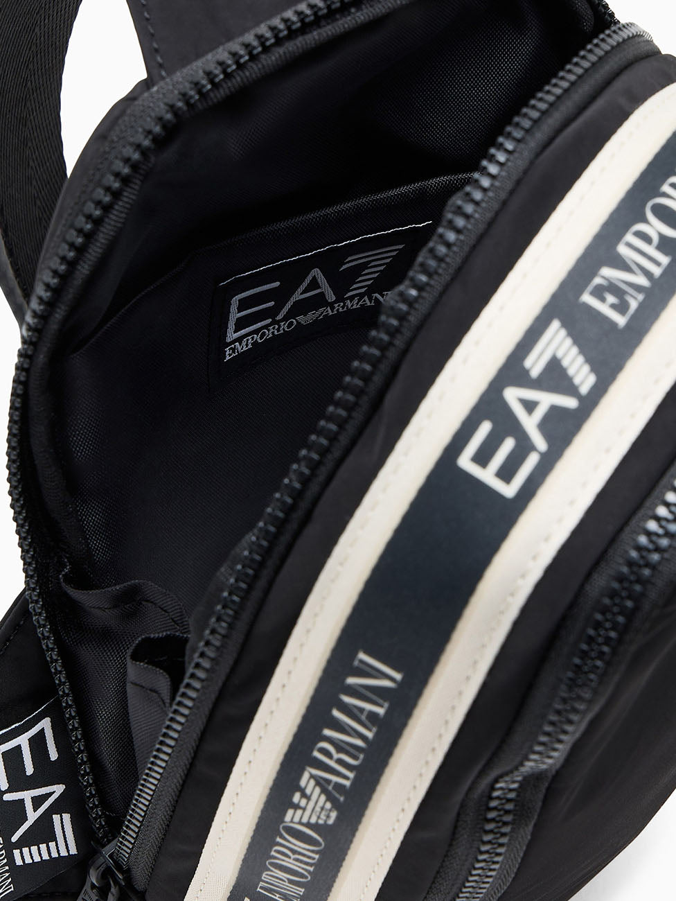EA7 Black Logo Tape Sling Bag