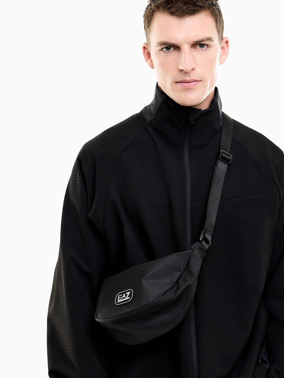EA7 Black Carryover Sling Bag
