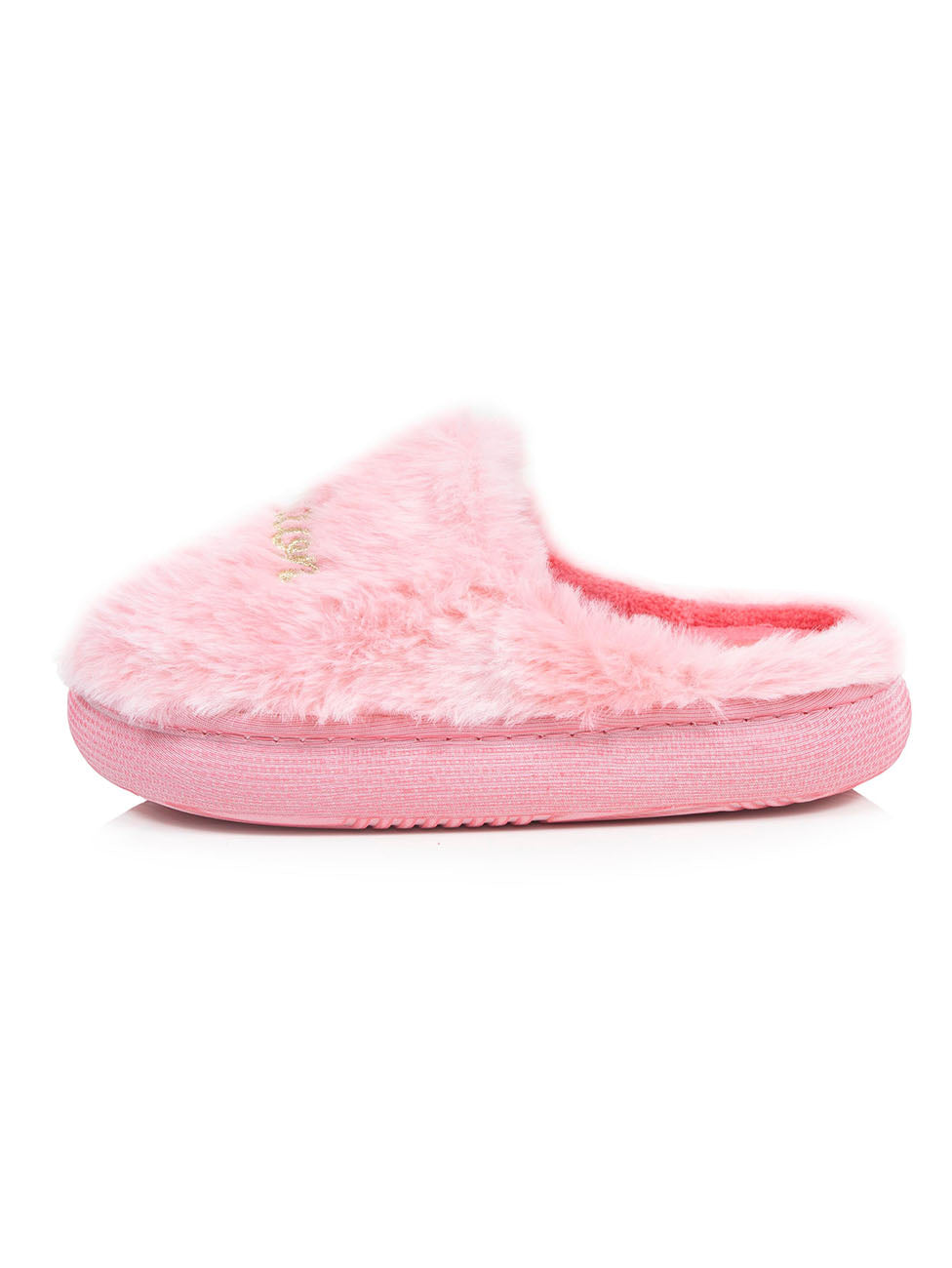 Isotoner Pink Girls BLOUP Faux-Fur Mule Slippers