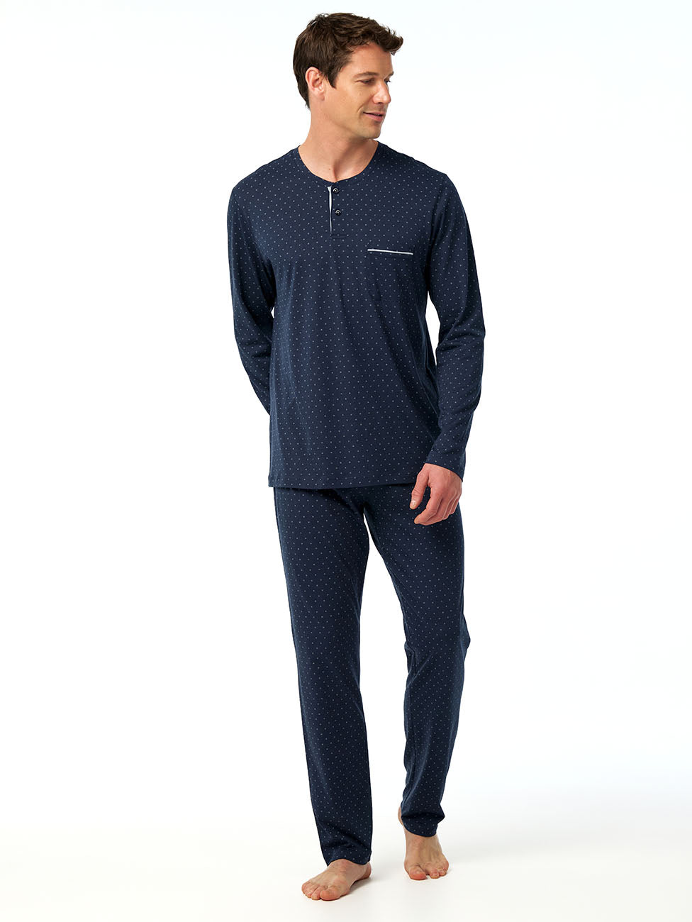 Blackspade Navy Men's Long Pyjama Set