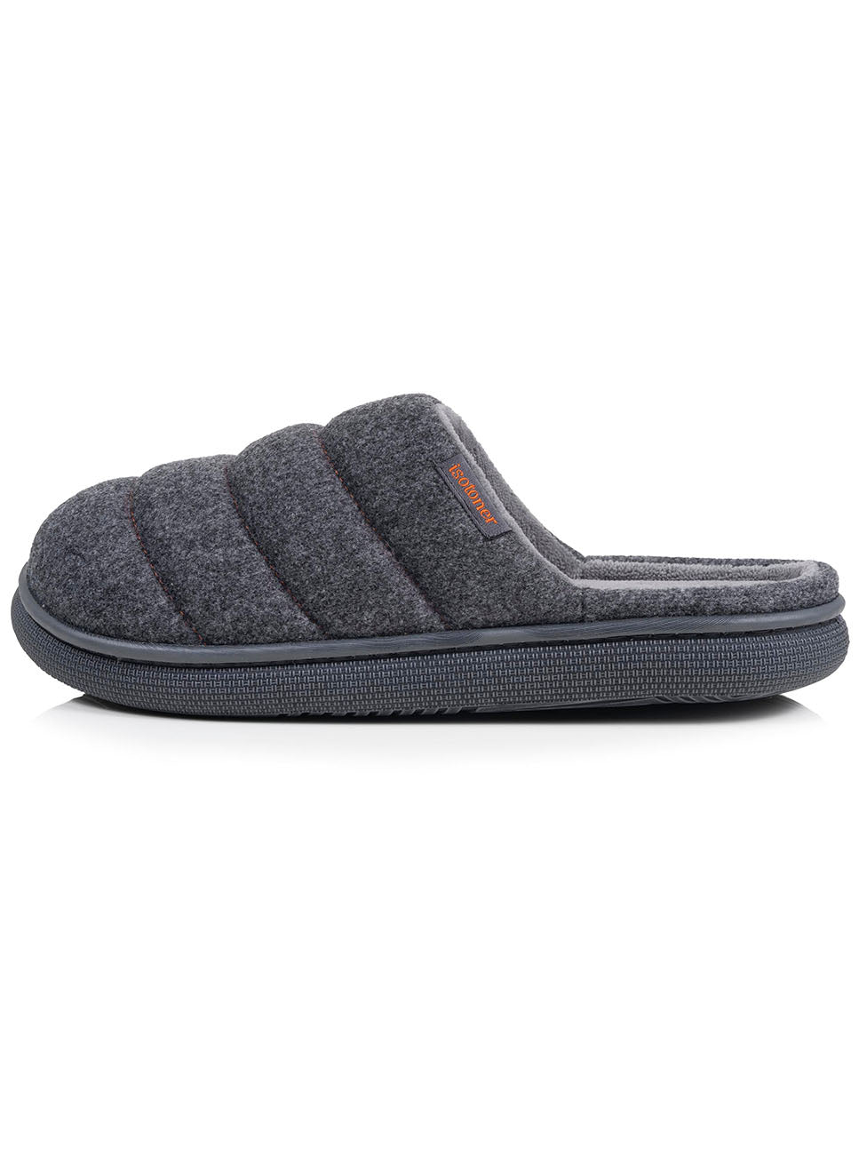 Isotoner Marl Grey Men's BLOUP Fleece Mule Slippers
