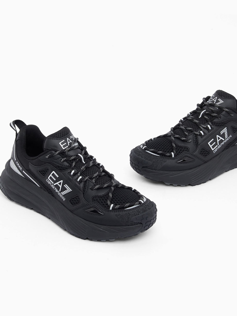EA7 Triple Black & Silver Crusher Sonic Trail 2.0 Sneakers