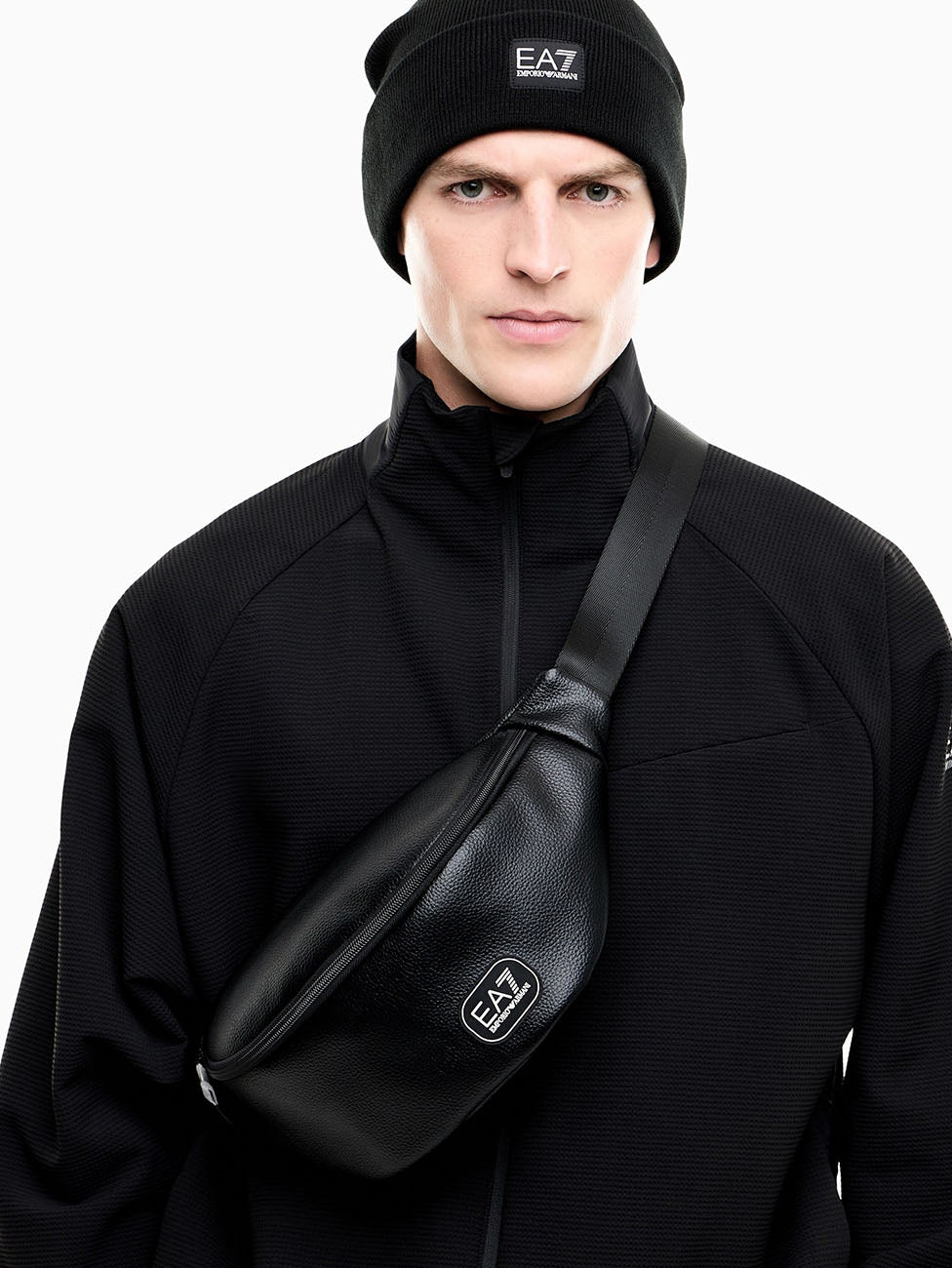 EA7 Black Carryover Sling Bag