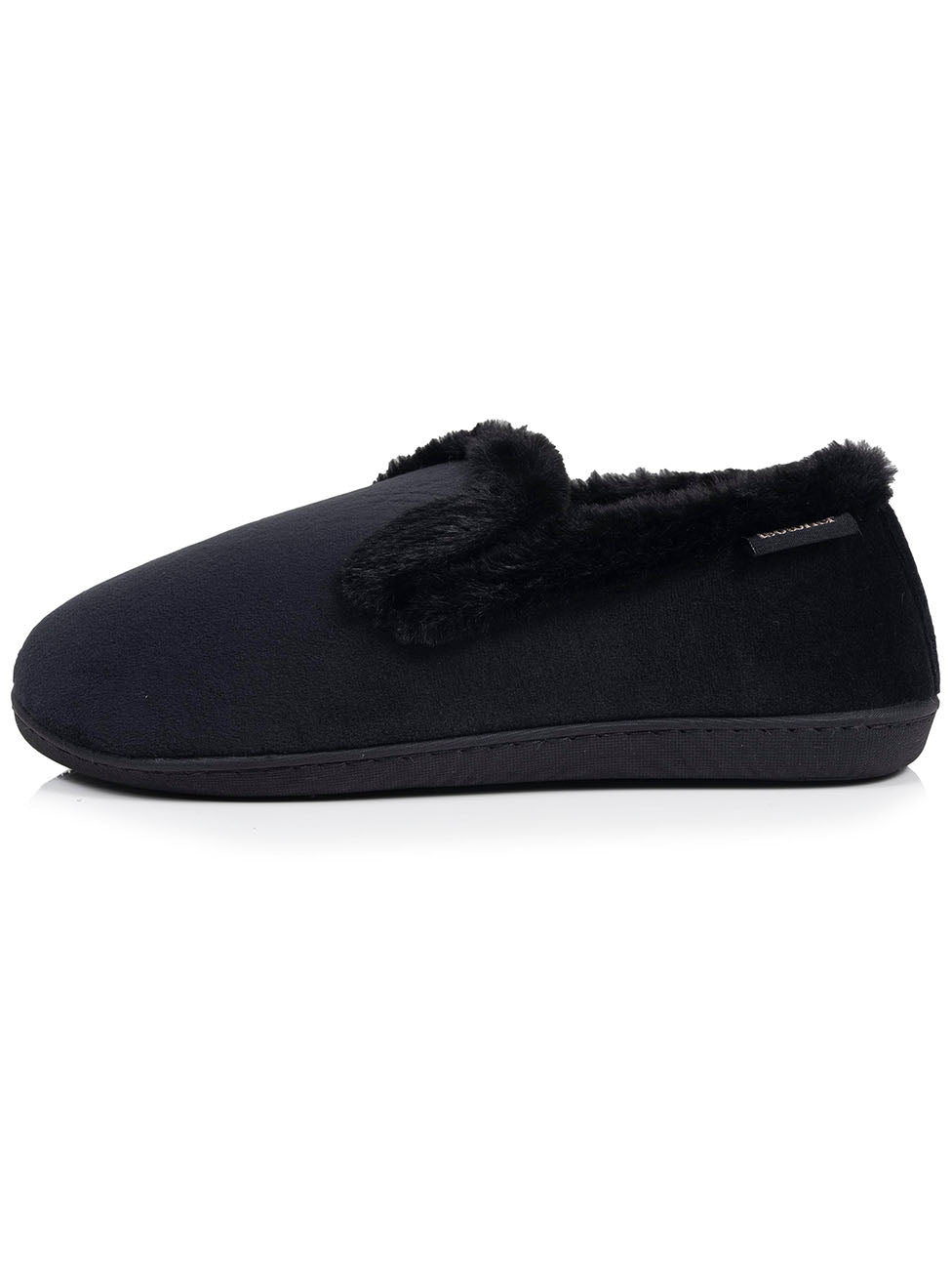 Isotoner Black Women's Velour Charentaise Slippers