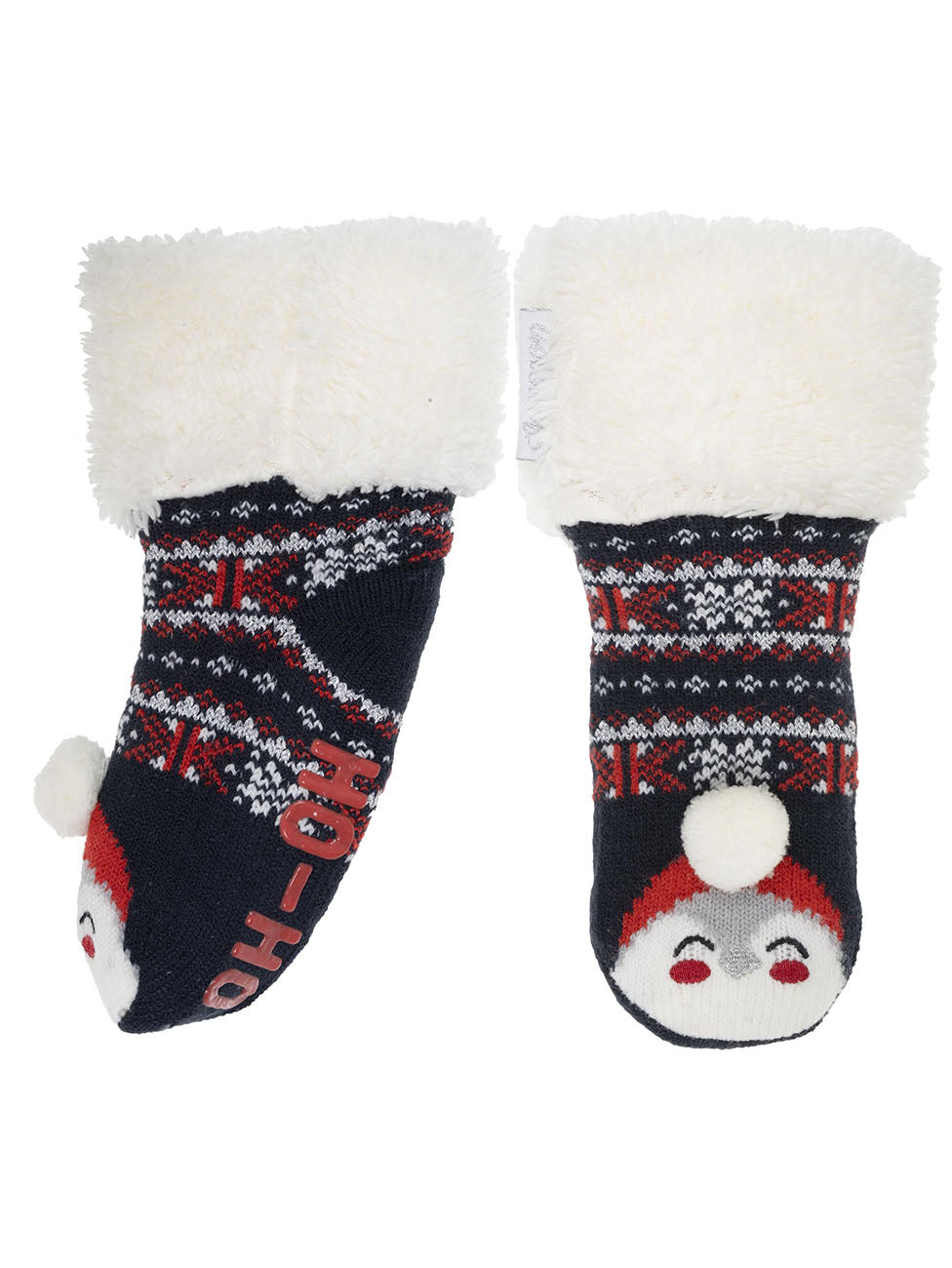 Isotoner Navy Jacquard Kids Penguin Jacquard Lined Socks