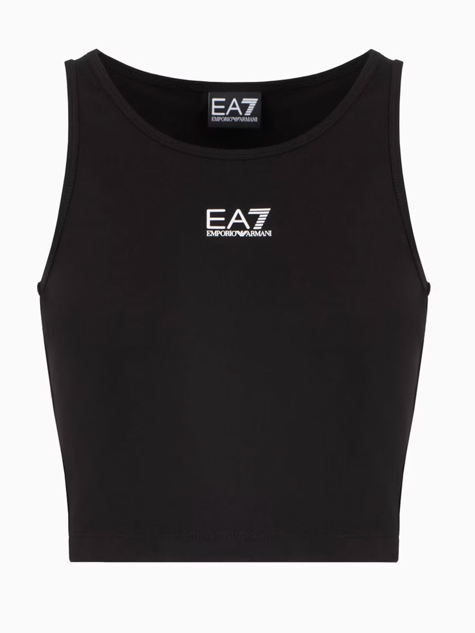 EA7 Logo Series Stretch-Cotton Top