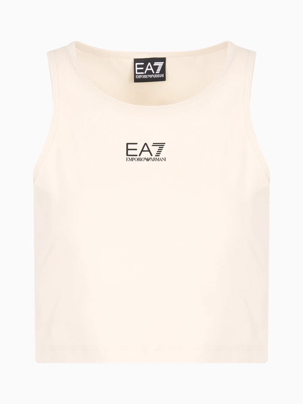 EA7 Logo Series Stretch-Cotton Top