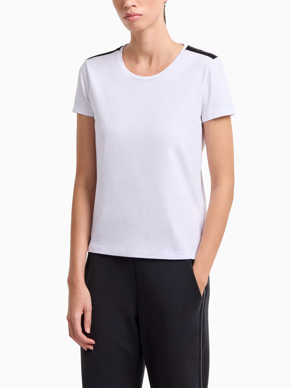 EA7 Logo Series Stretch Cotton T-Shirt