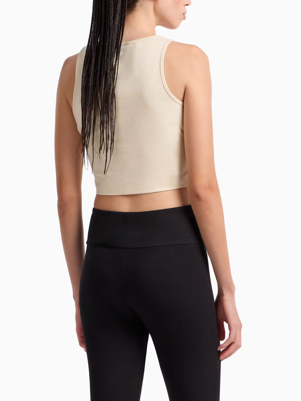 EA7 Logo Series Stretch-Cotton Top