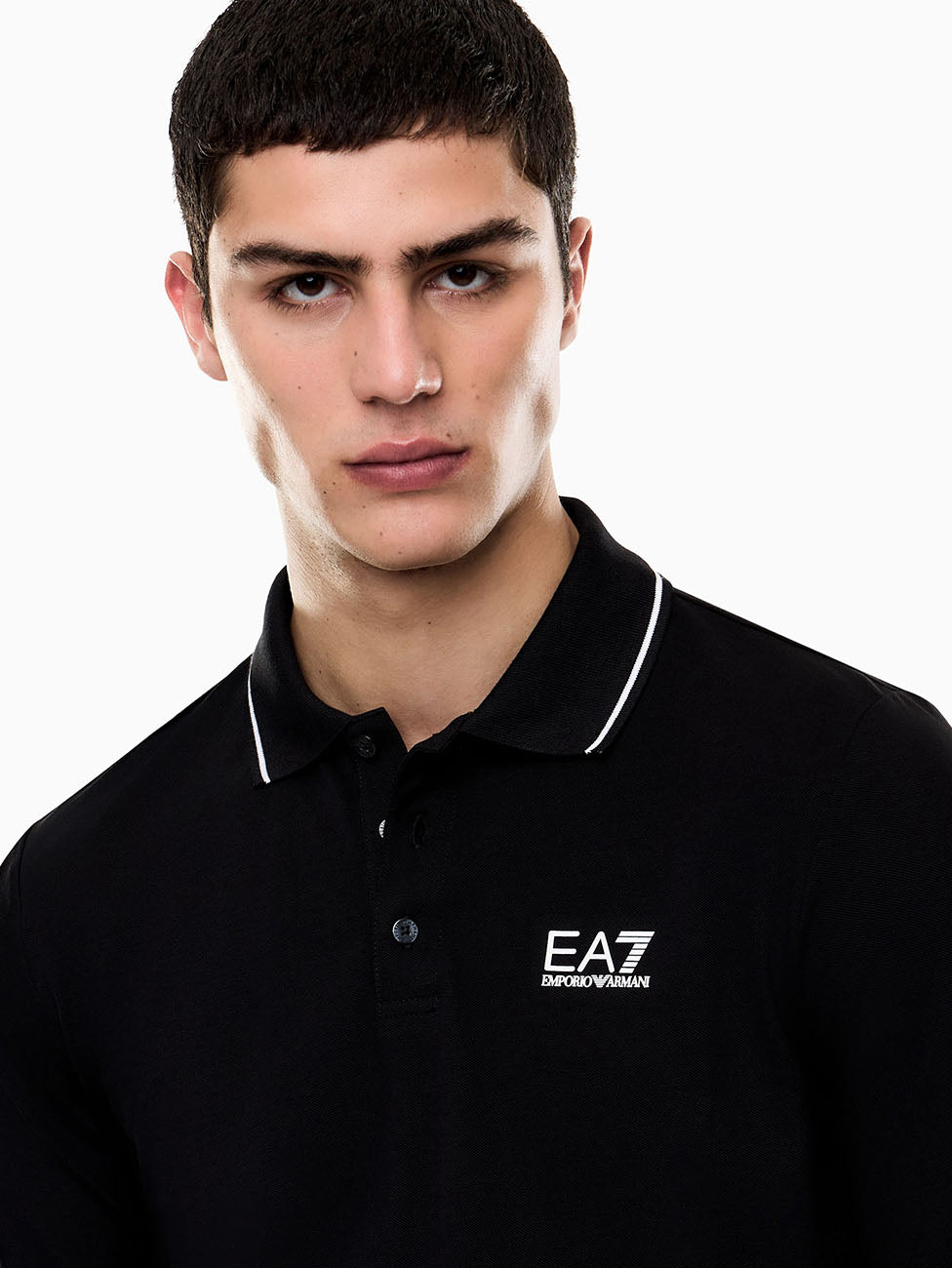 EA7 Core Identity Long-Sleeved Polo Shirt