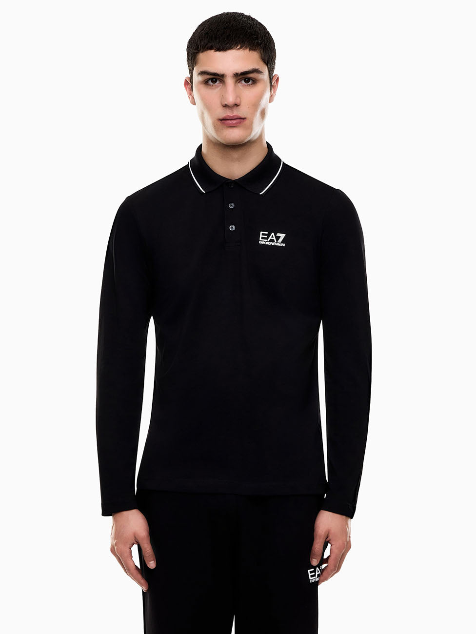 EA7 Core Identity Long-Sleeved Polo Shirt