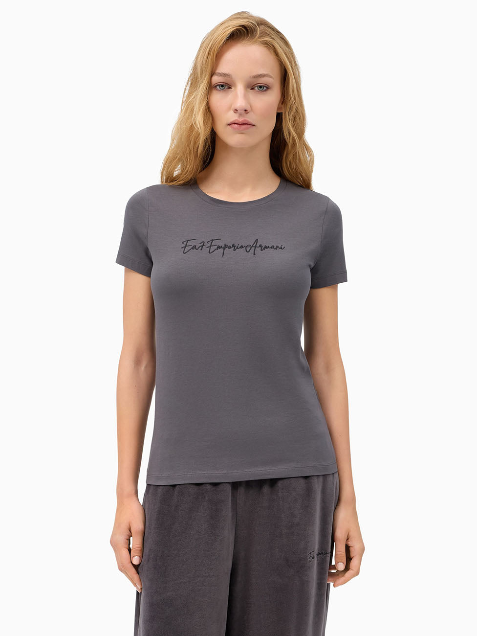 EA7 Athletic Velour Sleeveless T-Shirt