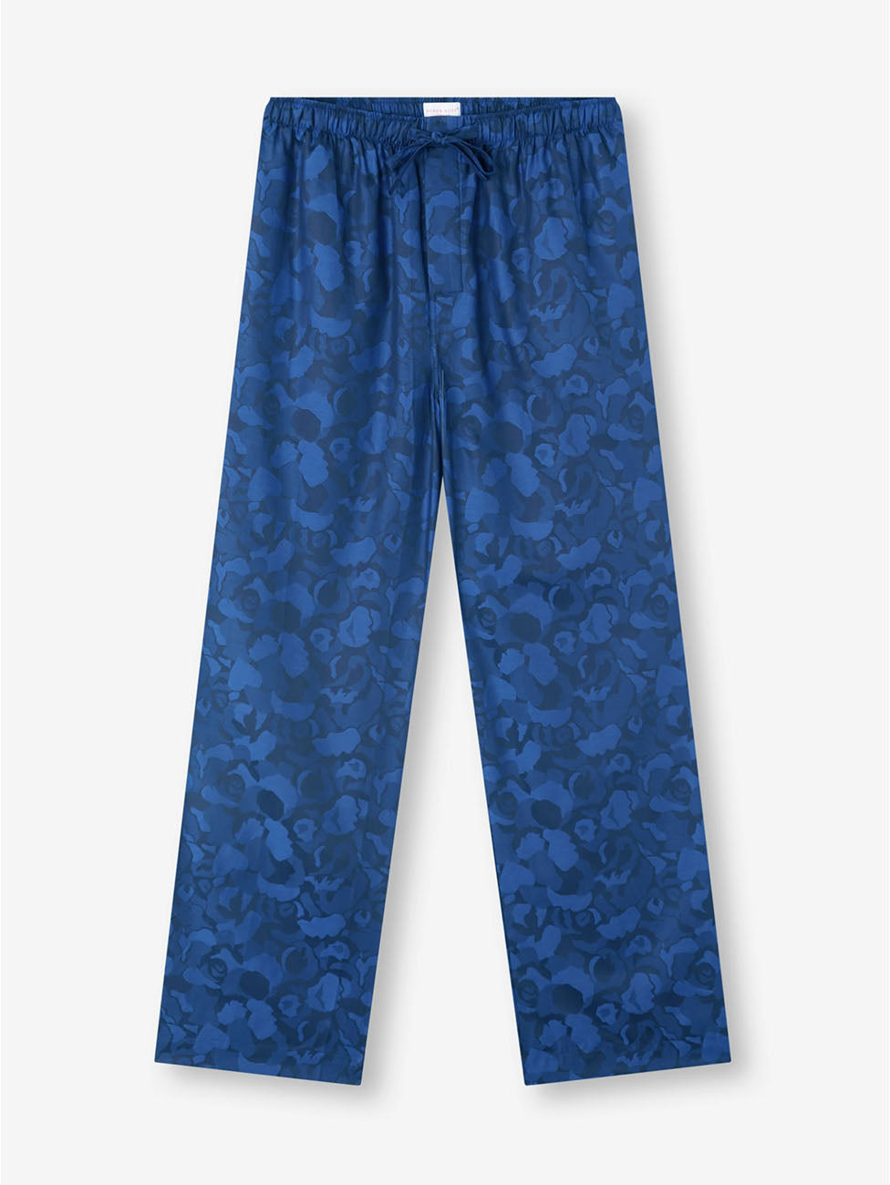 Derek Rose Navy Blue Camo Rose Weave Lounge Trousers