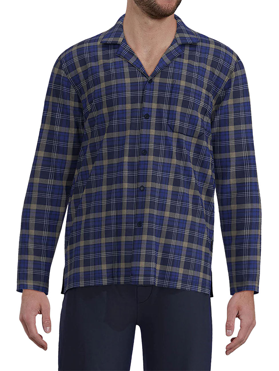Götzburg Cotton Blue Checkered Men's Pyjama