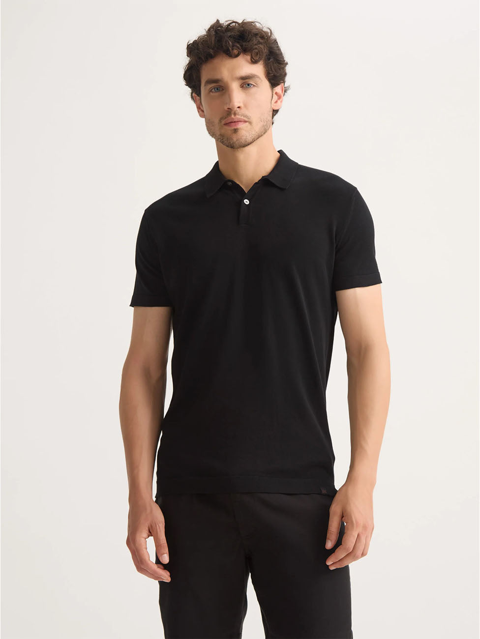Derek Rose Jacob Sea Island Cotton Black Polo Shirt
