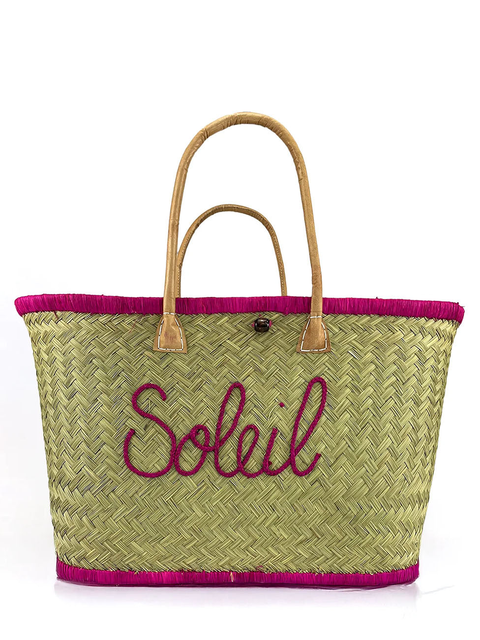 Le Comptoir De La Plage Fuchsia Soleil Handmade Beach Basket