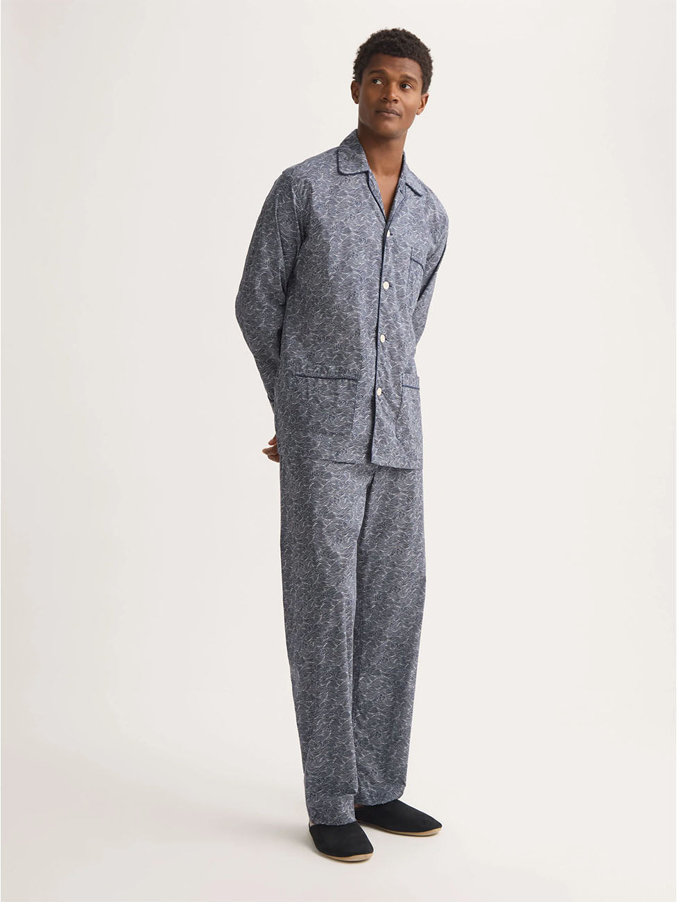 Derek Rose Blue Night Sky Cotton Batiste Classic Fit Pyjama