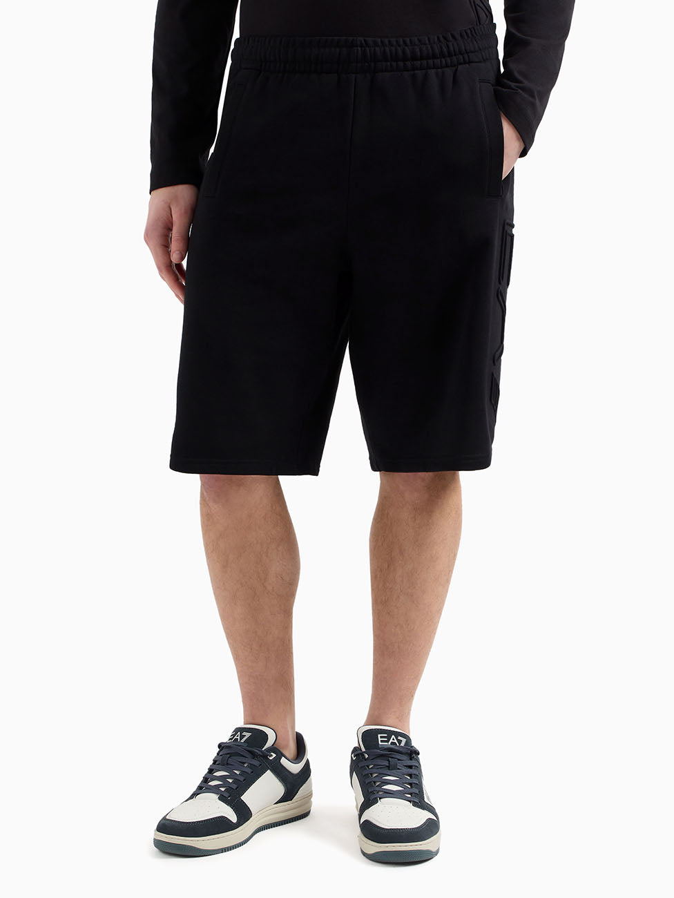 EA7 Logo Series Organic-Cotton Bermuda Shorts