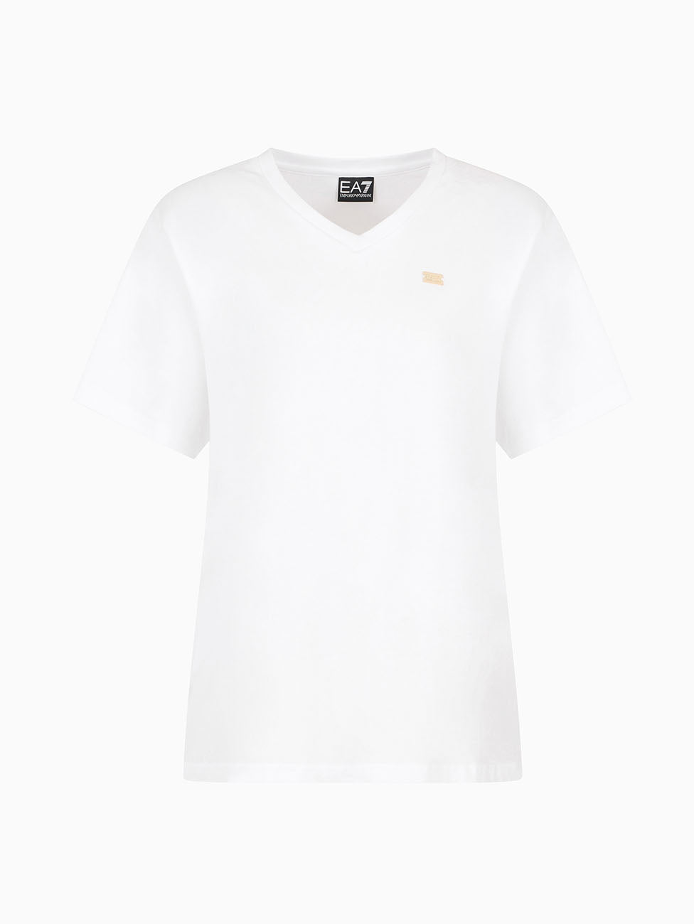EA7 Core Lady Stretch Cotton Jersey V-Neck T-Shirt