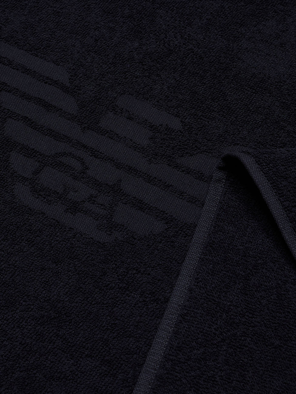 EA7 Black Cotton Beach Towel