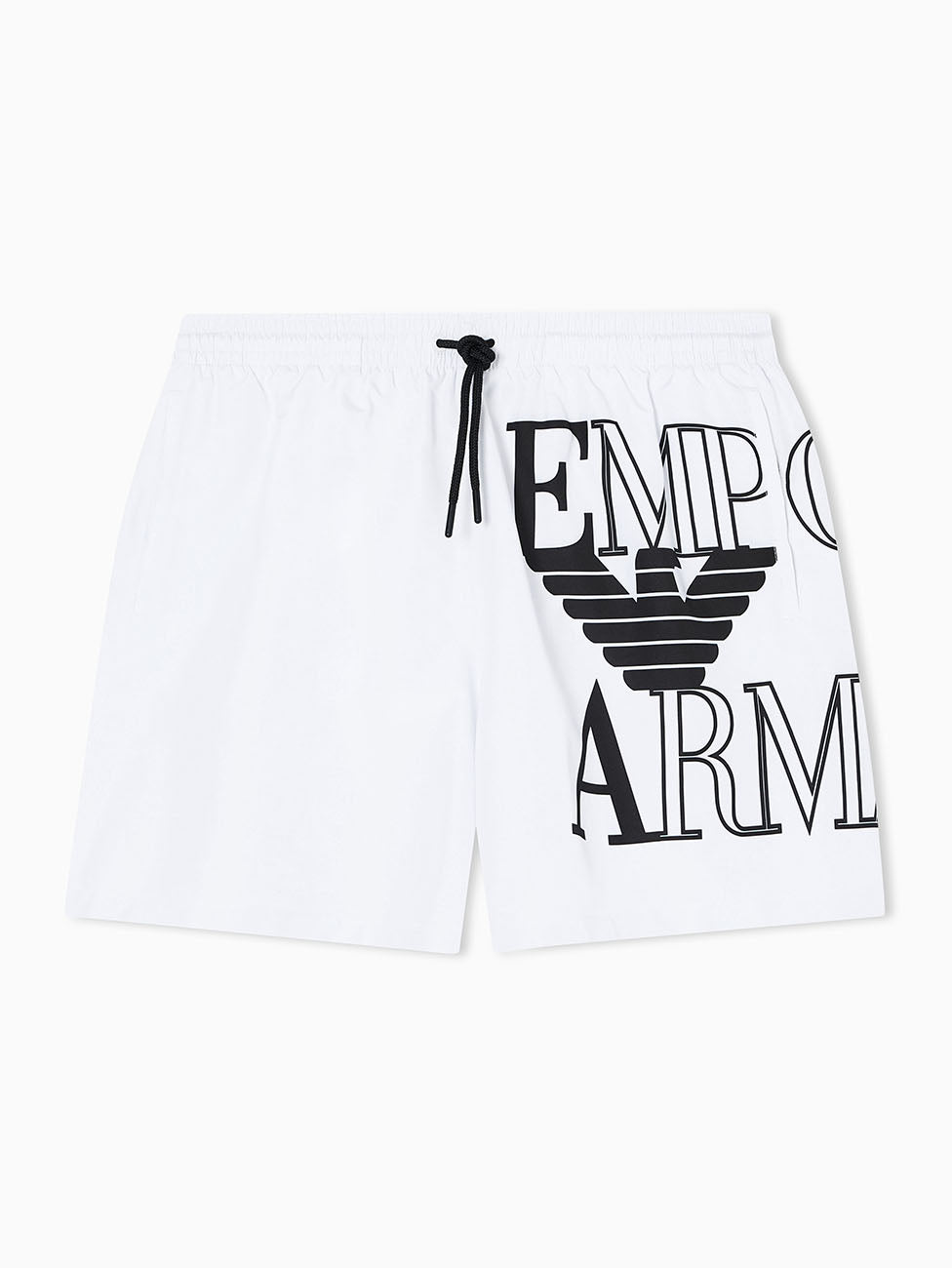 Emporio Armani White Bold Logo Swim Shorts