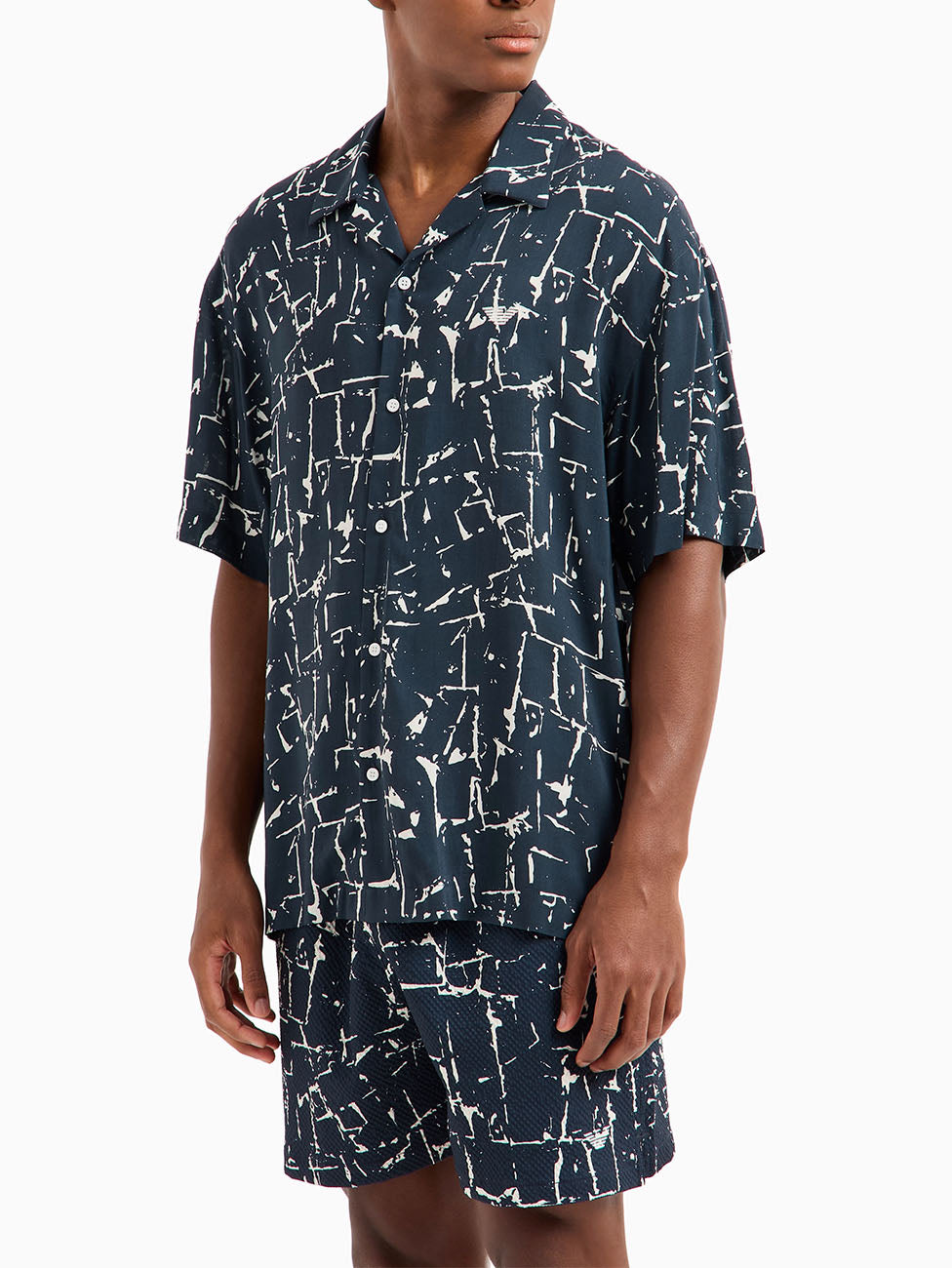 Emporio Armani Abstract Pattern Beach Shirt