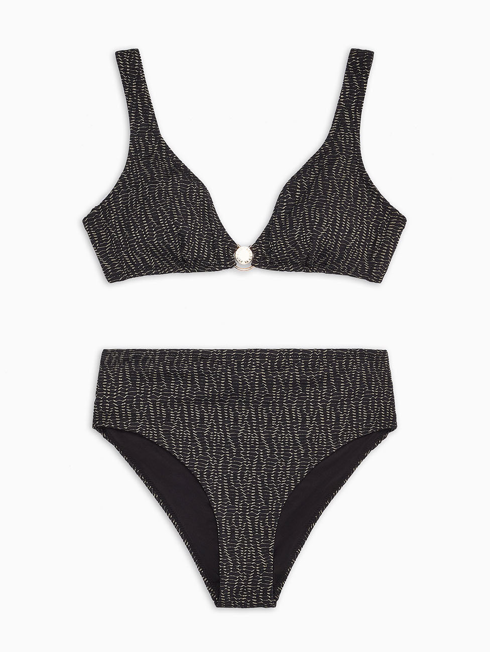 Emporio Armani Patterned Lurex Padded Triangle Bikini