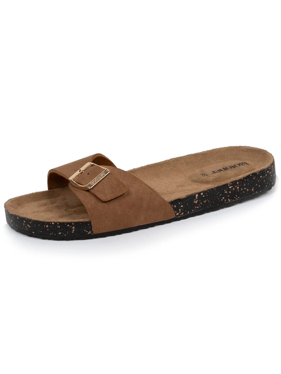 Isotoner Women's Single Strap Camel Slippers