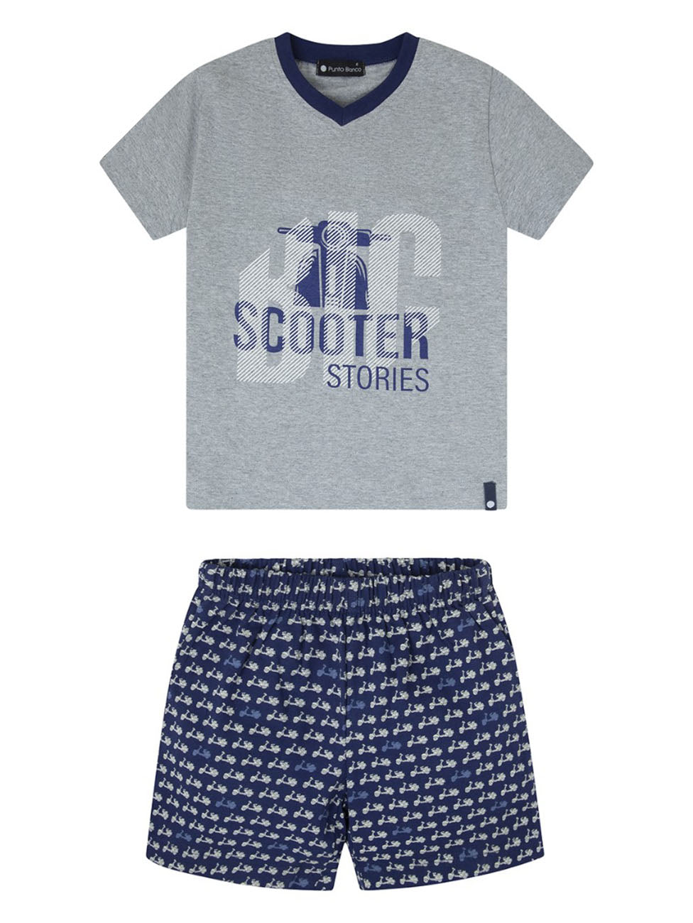 Punto Blanco Cotton Kids Pyjama With Scooter Print