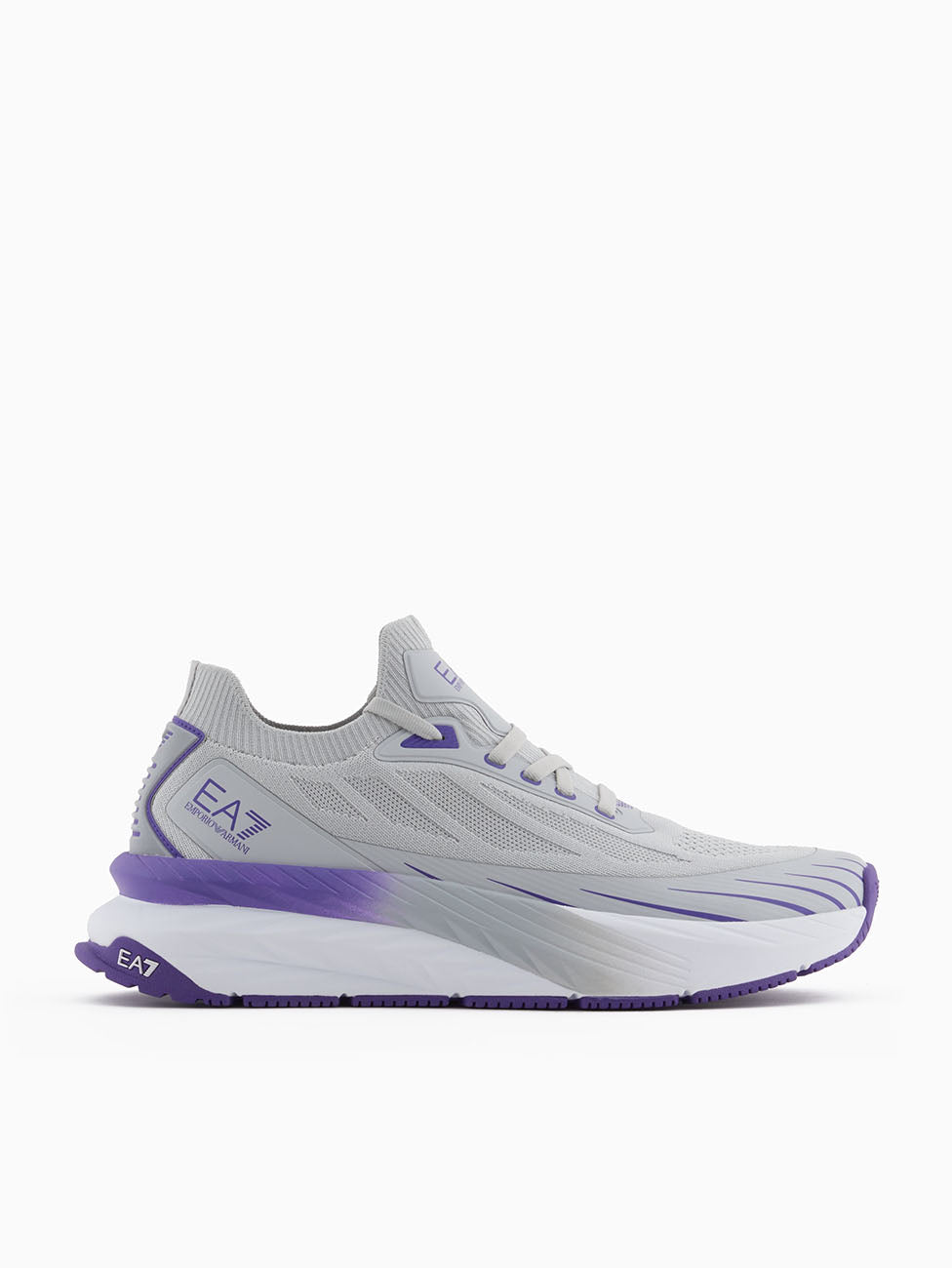 EA7 Grey & Violet Crusher Sonic Knit Sneakers
