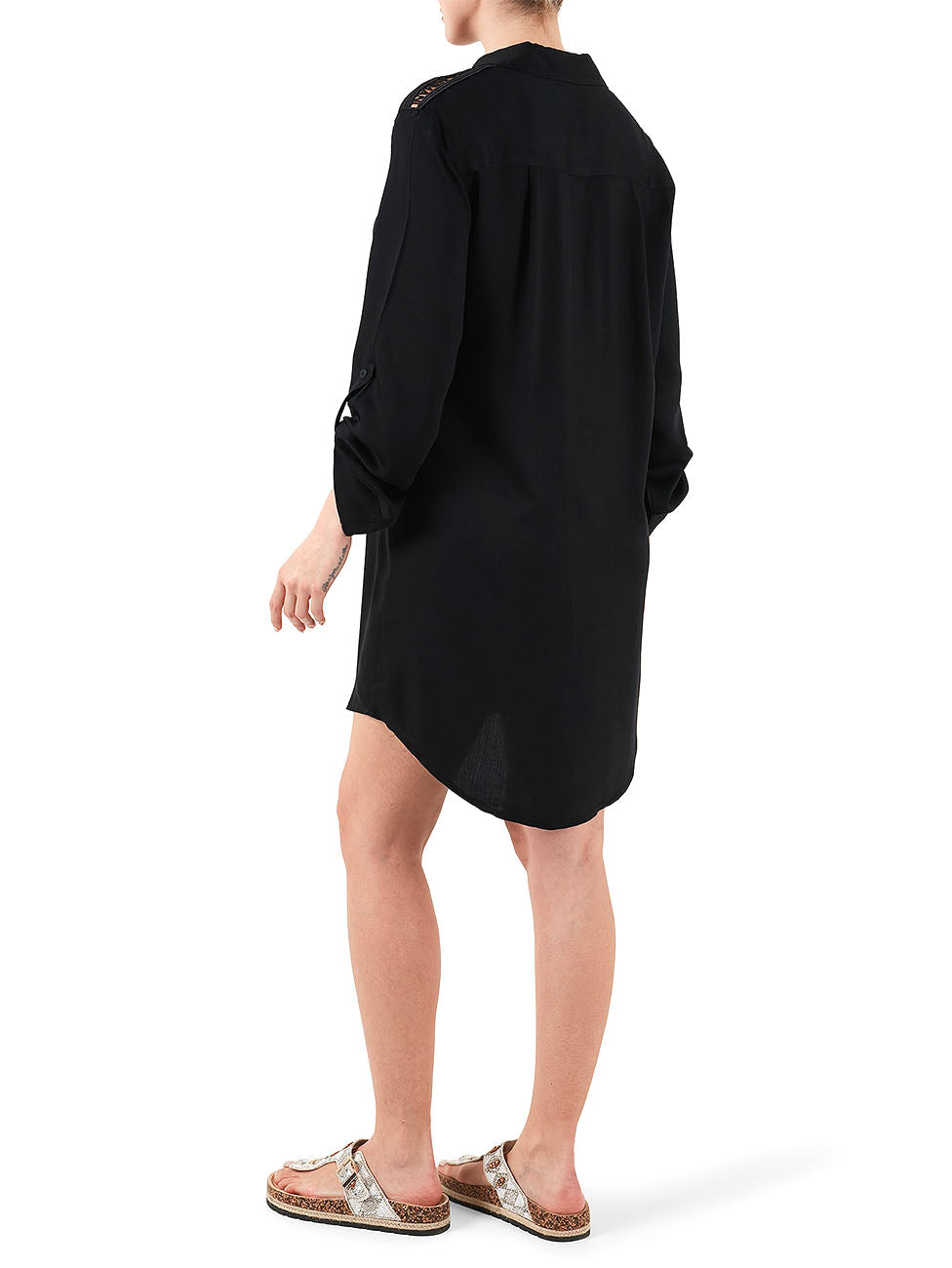 Emporio Armani Logo-Lace Beach Shirt Dress
