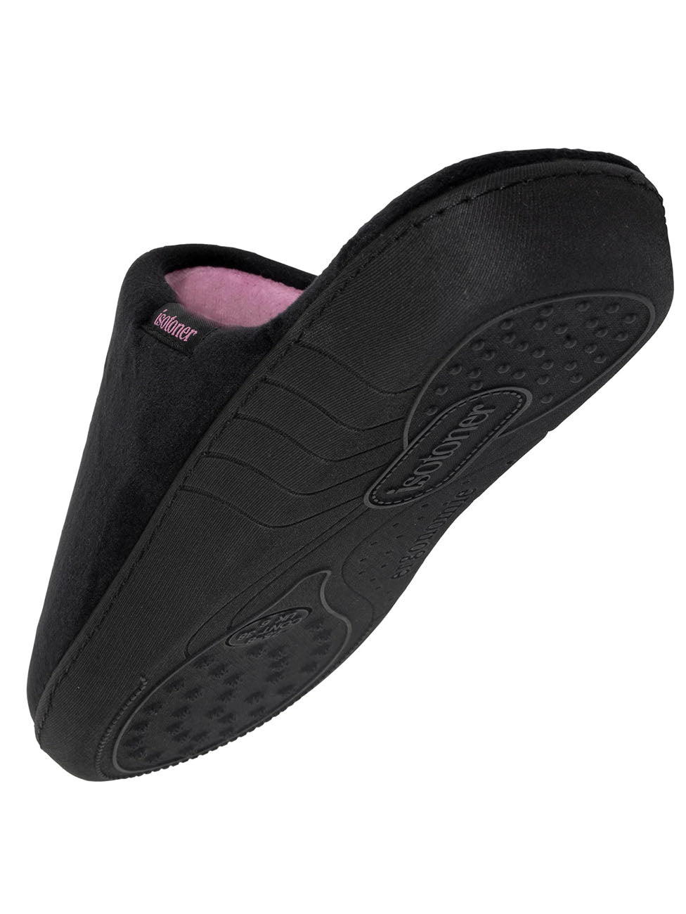 Isotoner Women's Black Striped Slippers