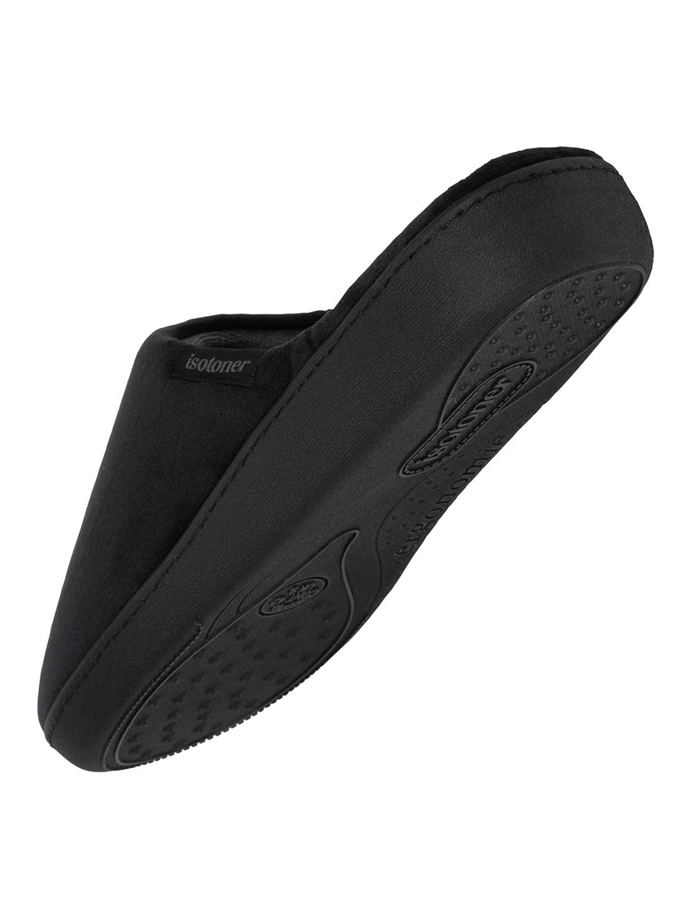 Isotoner Men's Black Printed Slippers