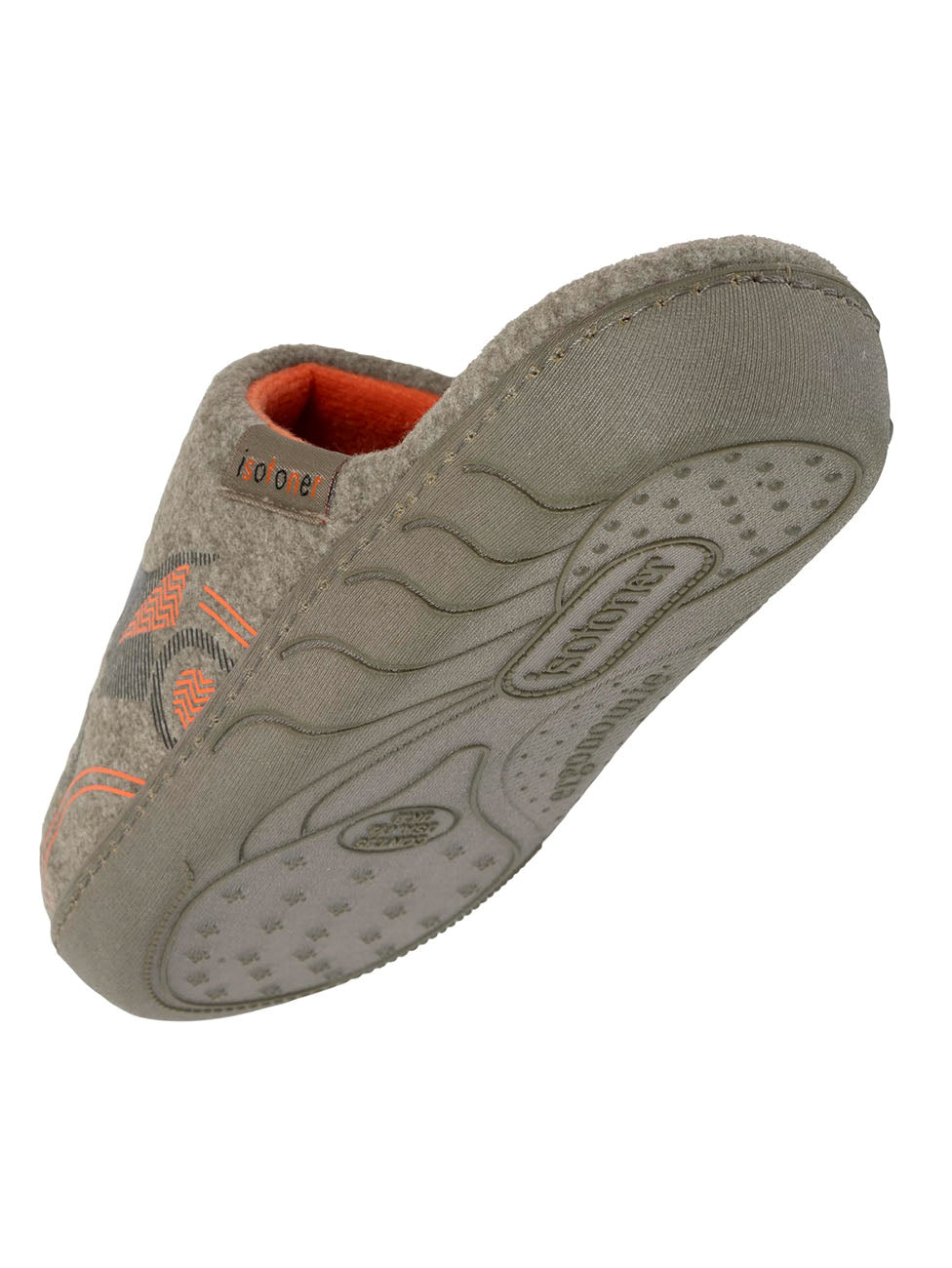 Isotoner Chaussons Kaki Chiné Junior Motorcycle Mules