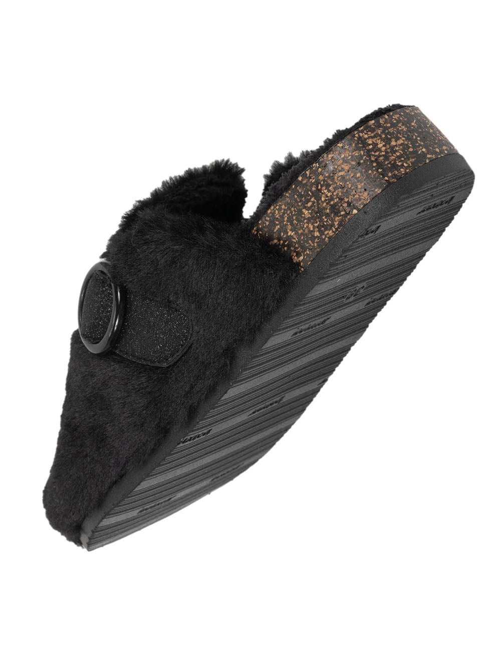 Isotoner Black Faux Leather Women's Clog Slippers