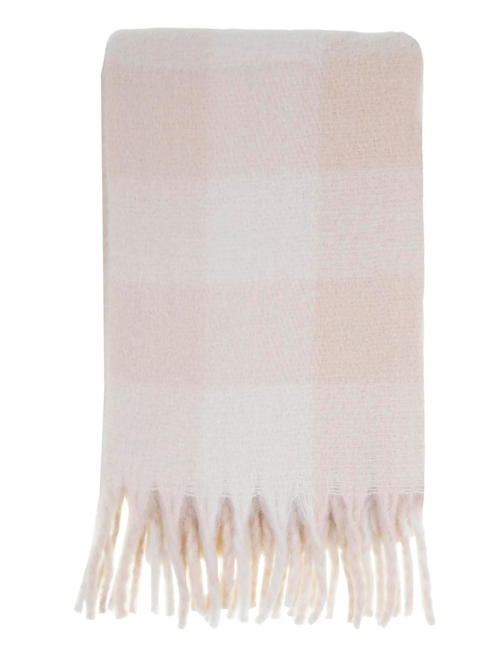 Isotoner Fringe Cream Women's Plaid Scarf