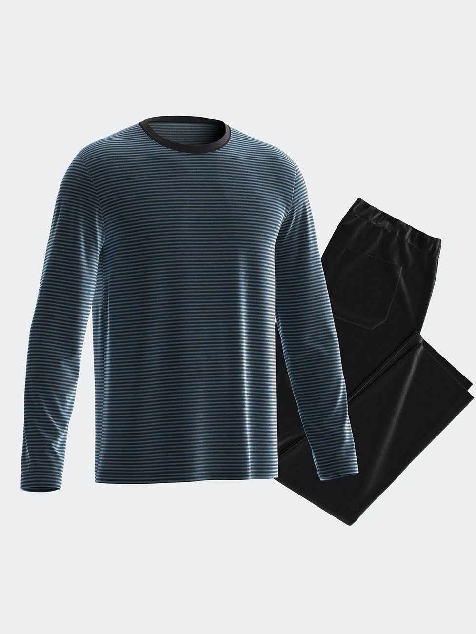 Impetus Men's Striped Thermal Velour Pyjama