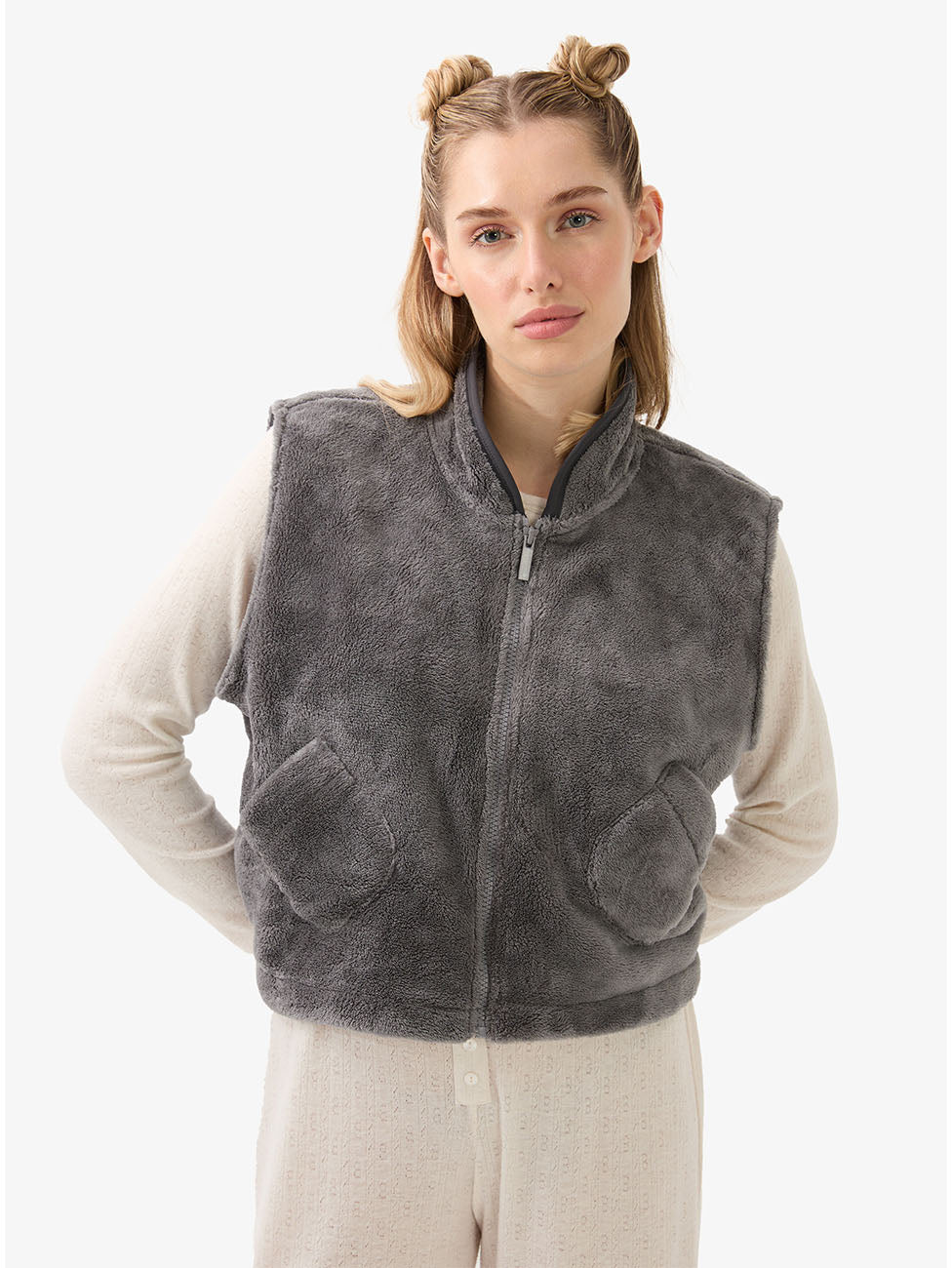 Blackspade Women's Anthracite Polar Fleece Vest