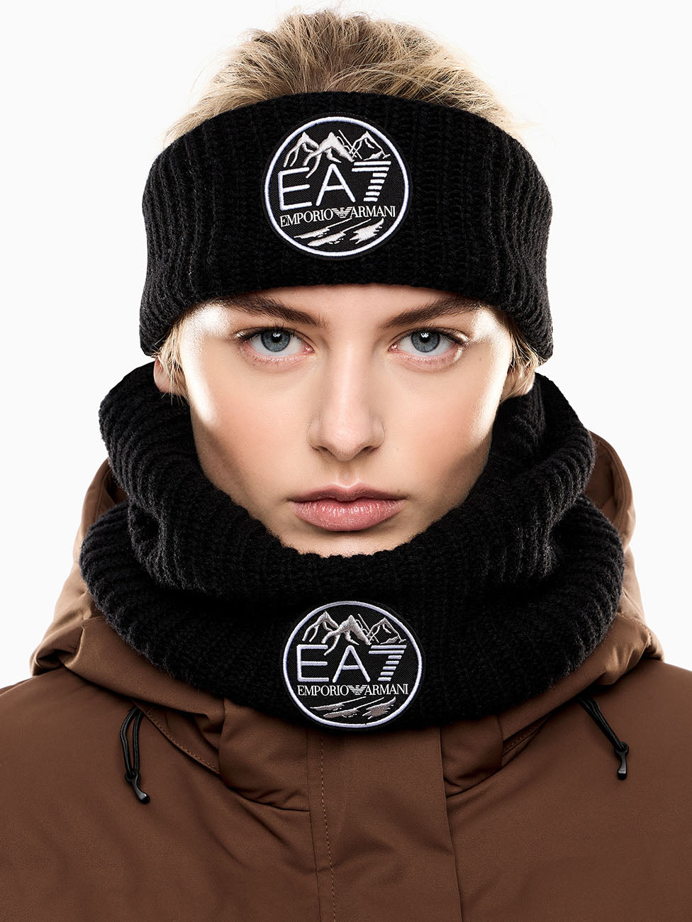 EA7 Unisex Wool/Viscose Blend Neck Warmer