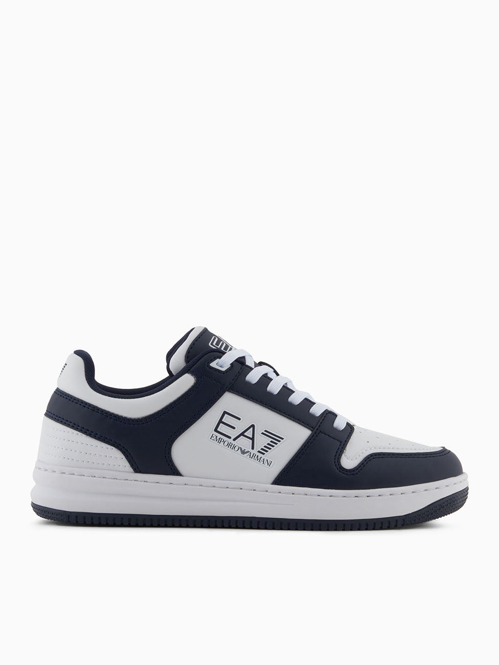 EA7 Navy & White Unisex Low-Top Sneakers