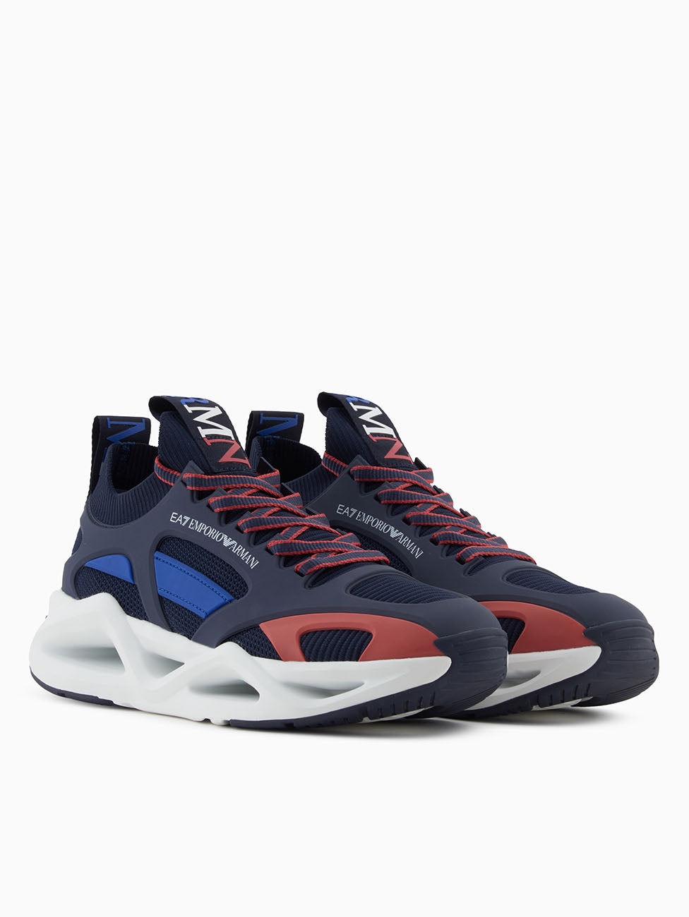 EA7 Navy & White Infinity Cage Sneakers