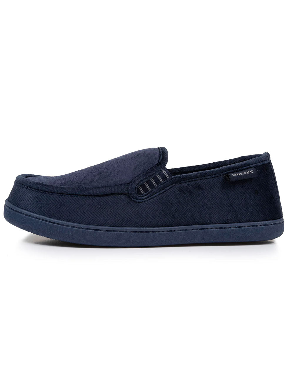 Isotoner Men's Navy Blue Moccasin Slippers