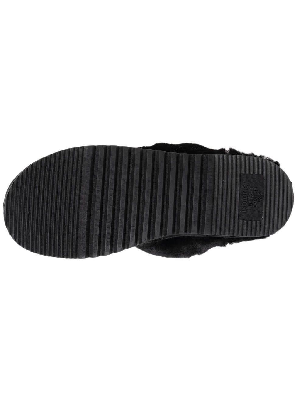 Isotoner Women's Black Fur Lined Slippers