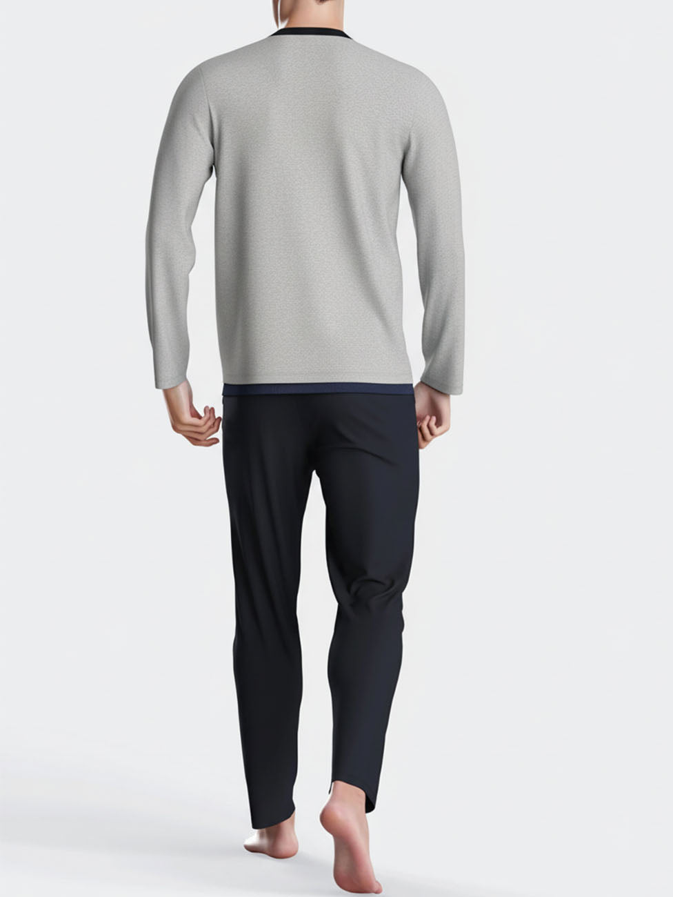 Impetus Men's Grey Cotton Pyjama