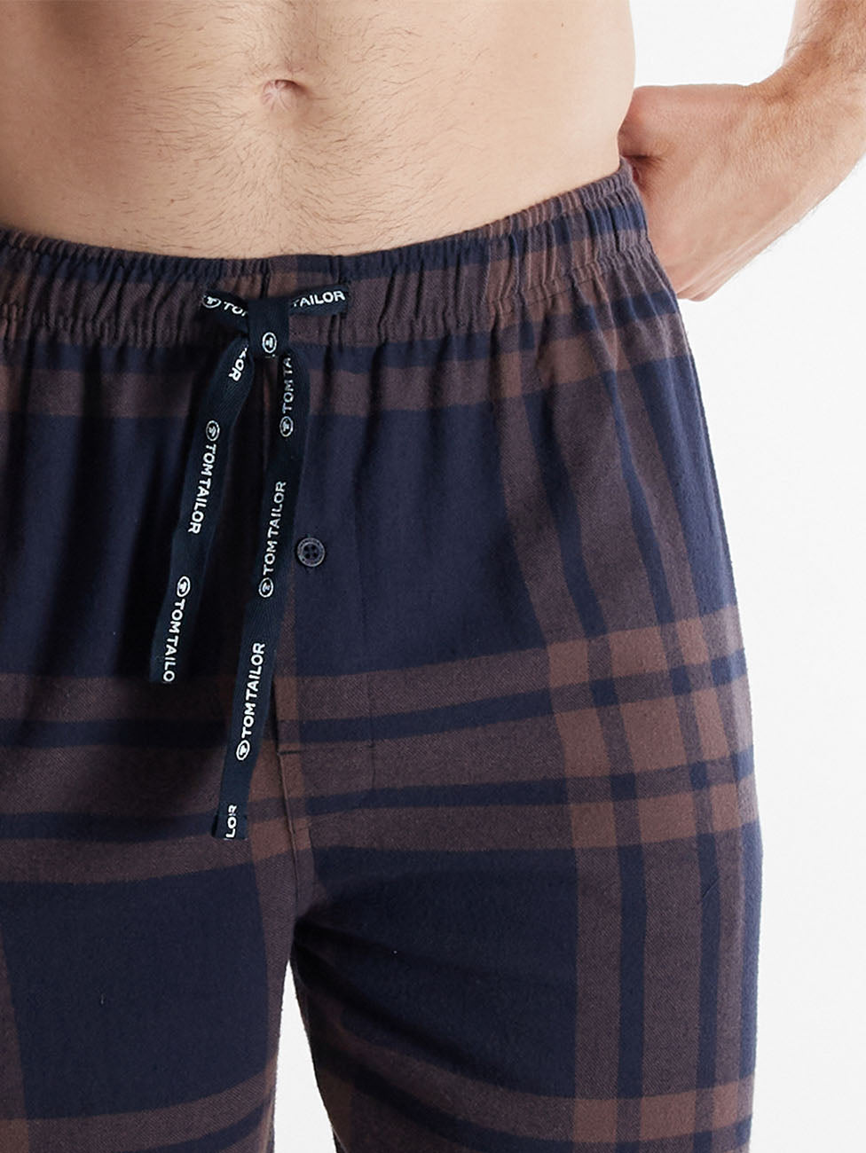 Tom Tailor Dark Brown Flannel Checkered Pants